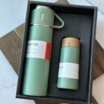فلاسک سه تکه استیل Vacuum Flask Set with 3 Stainless Steel Cups Combo