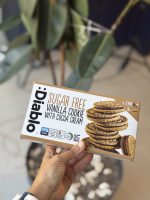 بیسکوئیت کرمدار وانیلی با لایه شکلاتی بدون قند DIABLO