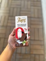 شکلات تخته ای بدون شکر شکلات شیری با فندق Tops