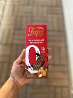 شکلات تخته ای بدون شکر شکلات شیری با بادام Tops