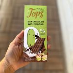 شکلات تخته ای بدون شکر شکلات شیری با پسته Tops