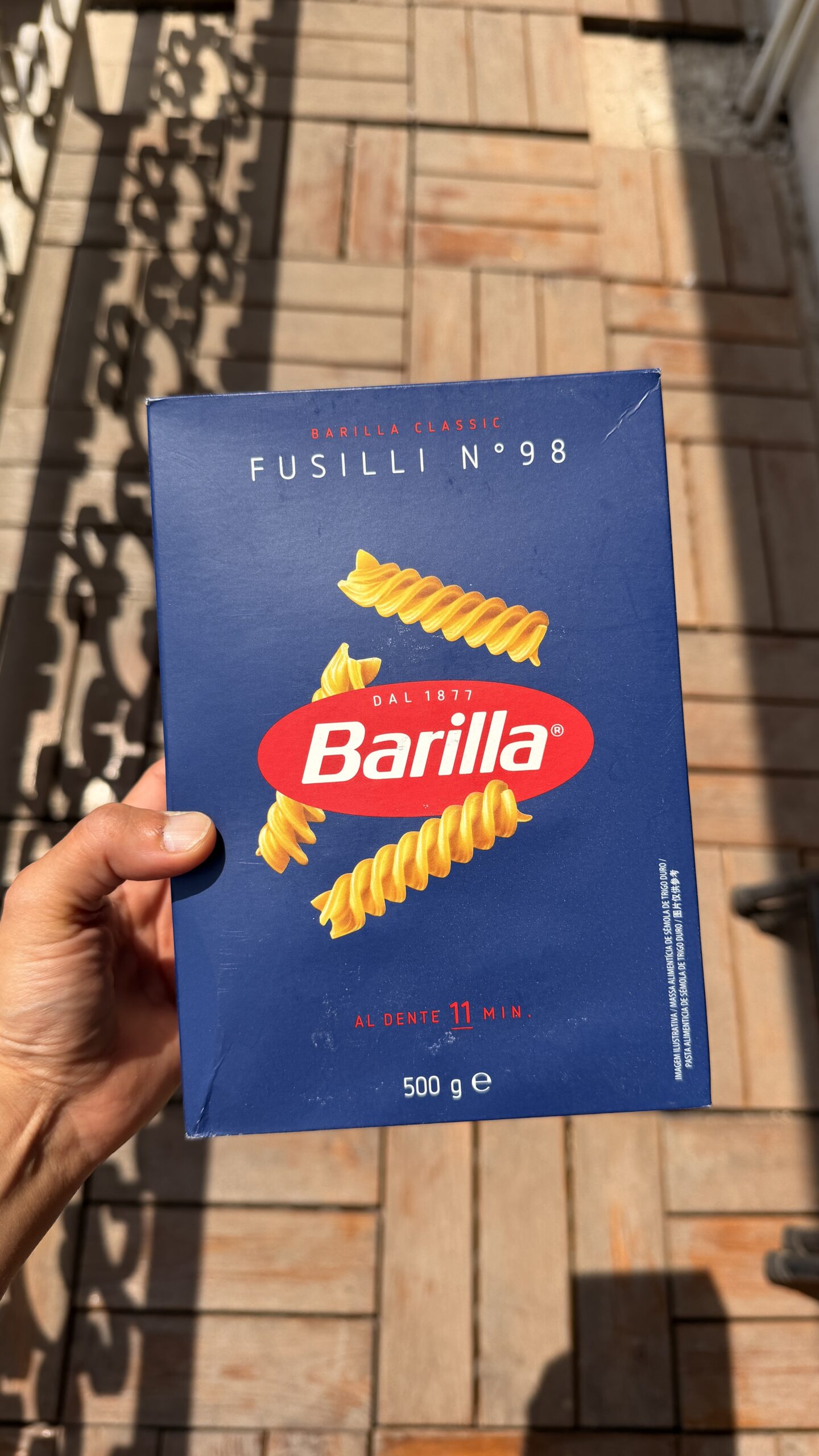 IMG_2731 پاستا فوسیلی باریلا کلاسیک مدل Fusilli N°98 وزن 500 گرم - تصویر 1