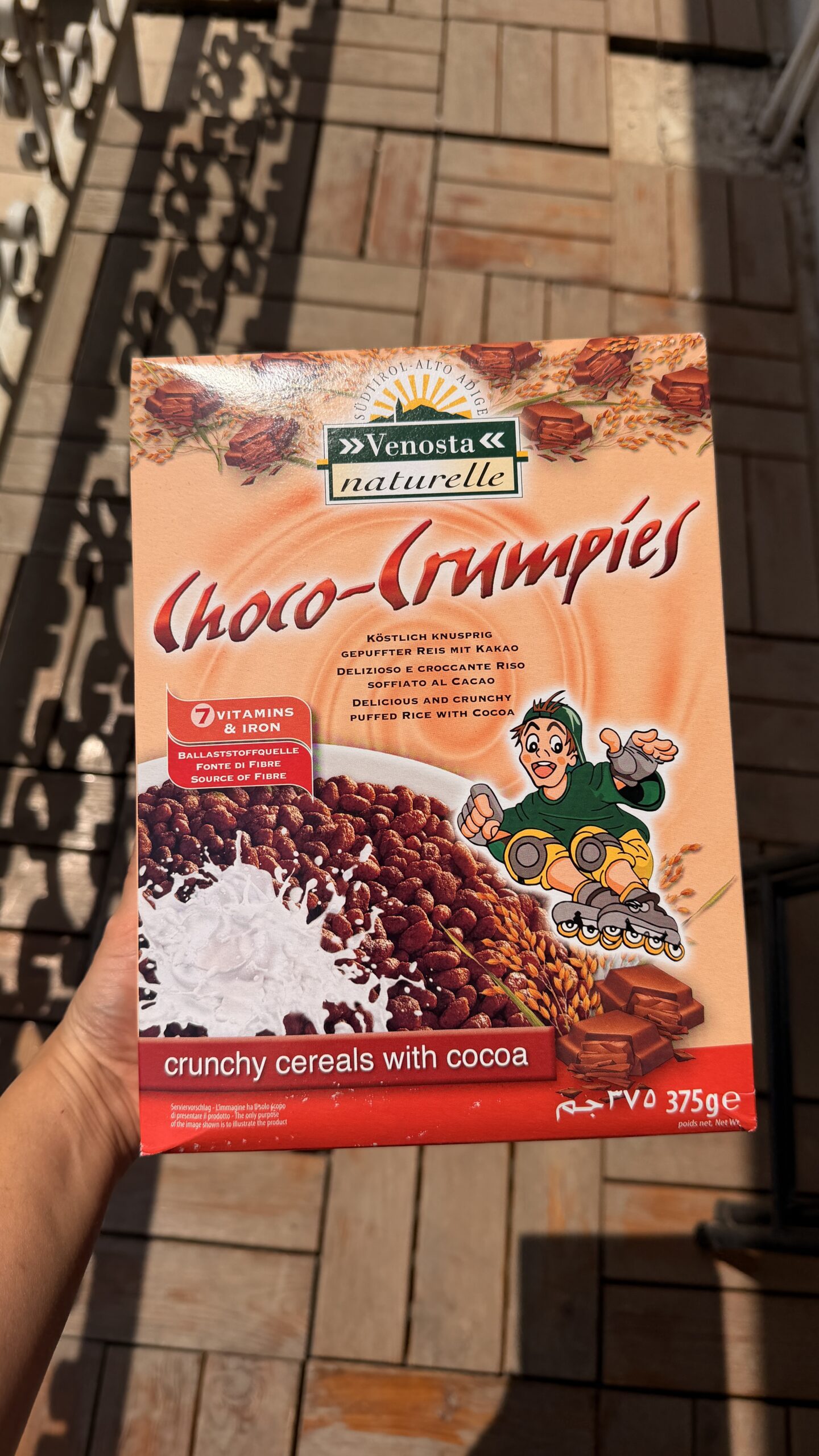 IMG_2735 غلات صبحانه کرانچی کاکائویی 375 گرم Venosta Naturelle Choco Crumpies - تصویر 1