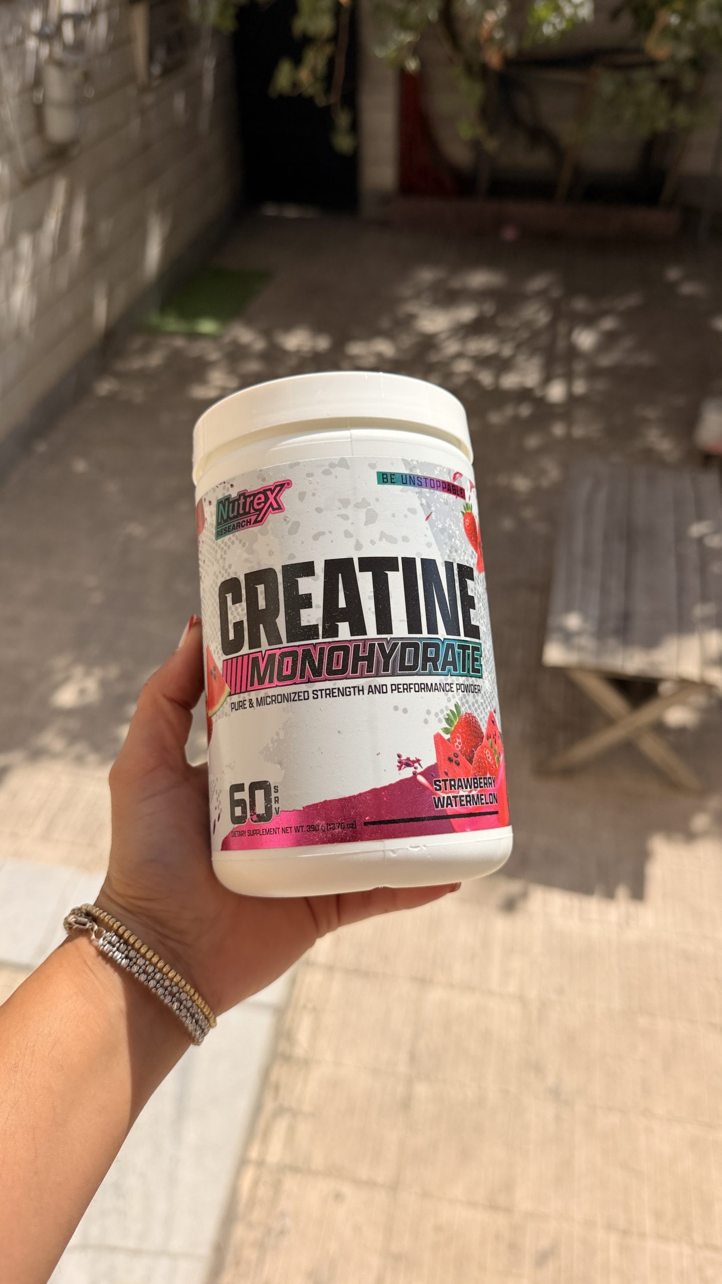 IMG_8140 کراتین مونوهیدرات NUTREX RESEARCH طعم هندوانه توت فرنگی 390 گرم - تصویر 1